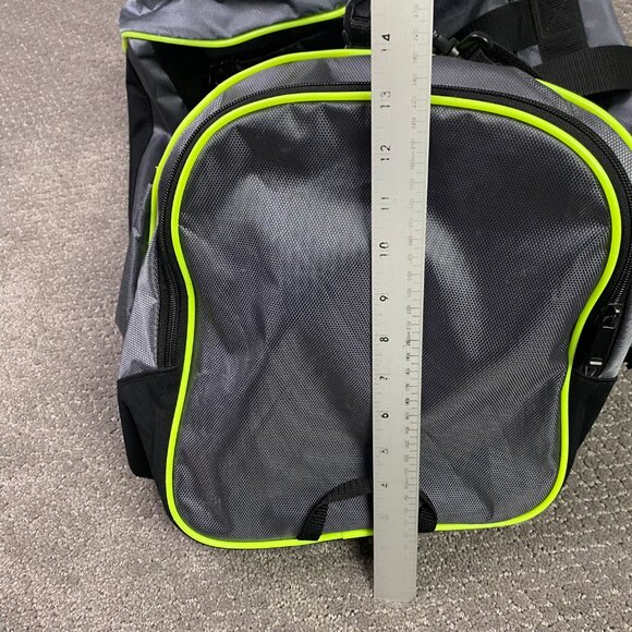 Adidas Duffle Bag Gray Neon Yellow Defender IV 2015 Shoulder Strap Duffel Gym - Picture 13 of 14